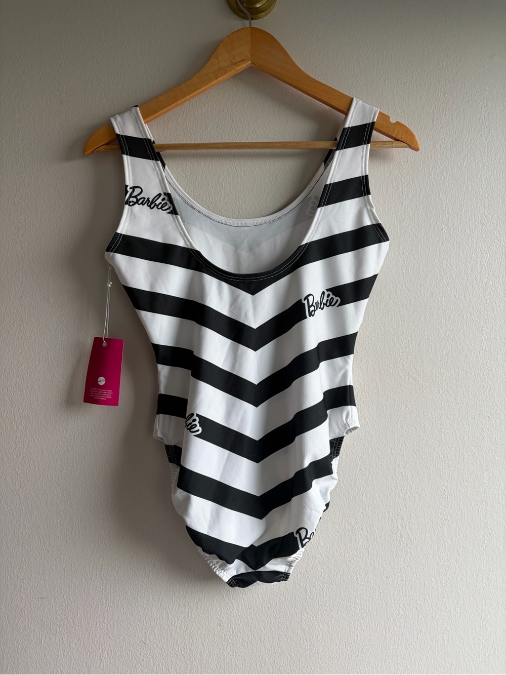 Barbie Black & White Striped One-Piece Swimsuit - Picture 2 of 6